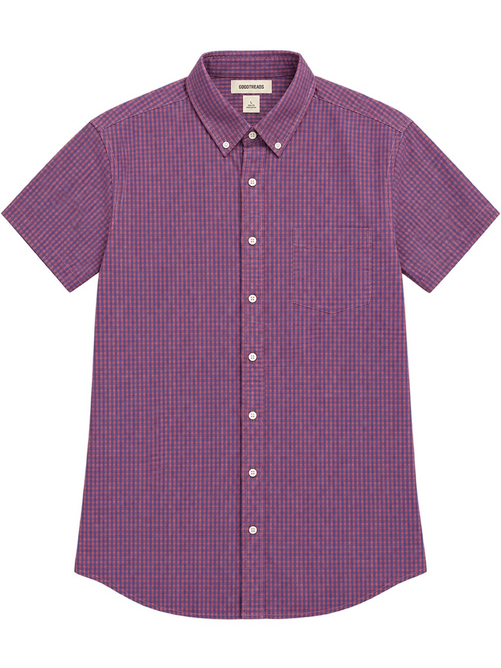 Goodthreads Short-Sleeve Button-Down in Blue and Red Micro-Check